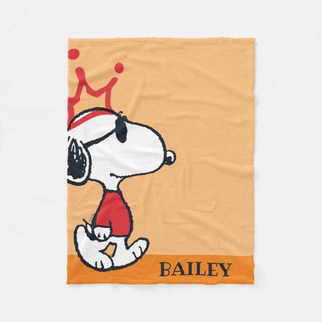 Snoopy - Joe Cool Crown Fleece Blanket (Front)