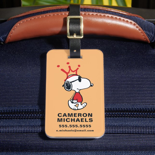 Snoopy - Joe Cool Crown Luggage Tag (Front Insitu 2)