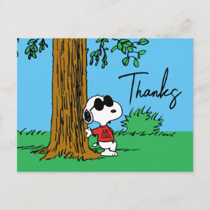 Snoopy "Joe Cool" Standing   Thank You Postcard
