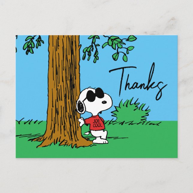 Snoopy "Joe Cool" Standing | Thank You Postcard (Front)