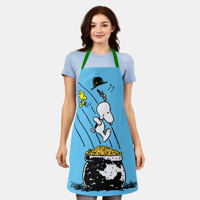 Snoopy Jumping into Pot of Gold Apron (Worn)
