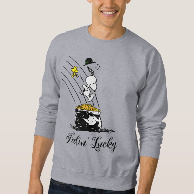 Snoopy Jumping into Pot of Gold Sweatshirt (Front)
