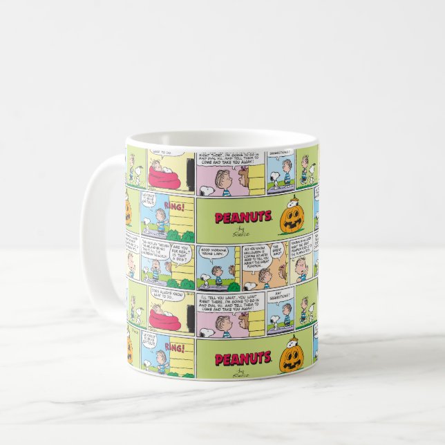 Snoopy & Linus | The Great Pumpkin News Coffee Mug (Front Left)