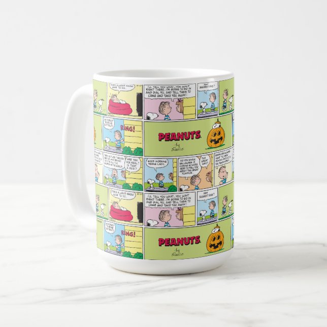 Snoopy & Linus | The Great Pumpkin News Coffee Mug (Front Left)