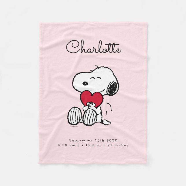 Snoopy | Little Sweetheart Baby Fleece Blanket (Front)
