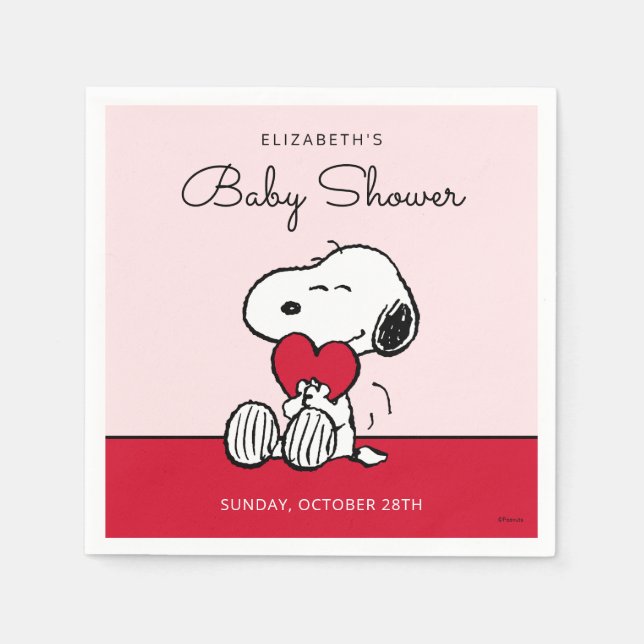 Snoopy | Little Sweetheart Baby Shower Napkins (Front)