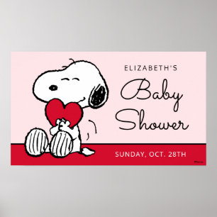 Snoopy   Little Sweetheart Baby Shower Poster