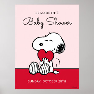 Snoopy   Little Sweetheart Baby Shower Poster