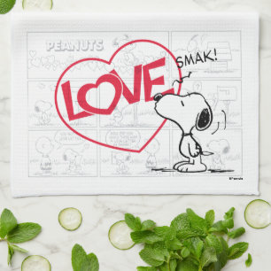 Snoopy "Love" Comic Strip Graphic Tea Towel