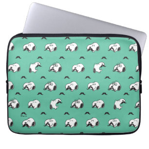 Snoopy Moustaches & Teal Pattern Laptop Sleeve