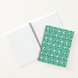Snoopy Moustaches & Teal Pattern Notebook