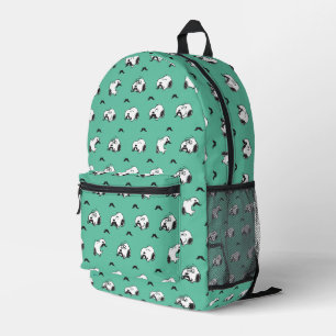 Snoopy Moustaches & Teal Pattern Printed Backpack