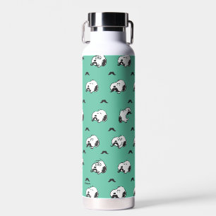 Snoopy Moustaches & Teal Pattern Water Bottle