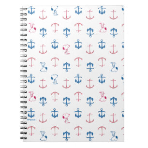 Snoopy Nautical Anchor Pattern Notebook