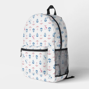 Snoopy Nautical Anchor Pattern Printed Backpack