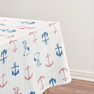 Snoopy Nautical Anchor Pattern Tablecloth