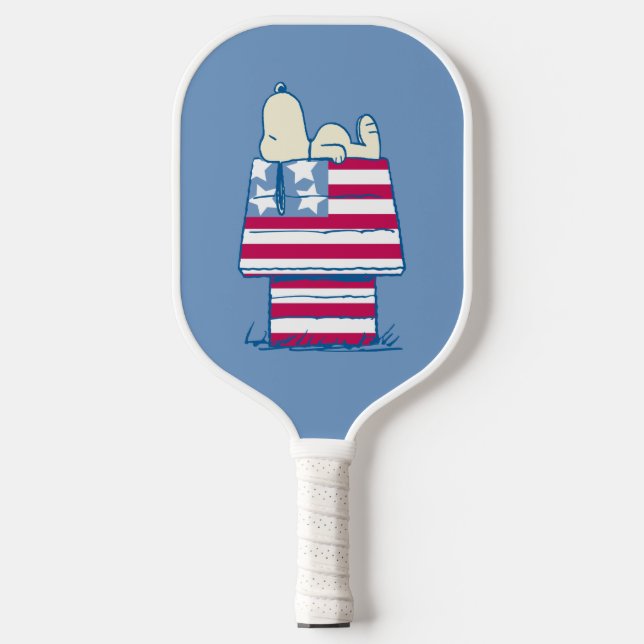 Snoopy on 4th of July Dog House Pickleball Paddle (Front)
