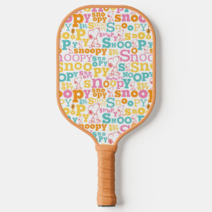 Snoopy Pastel Text Pattern Pickleball Paddle