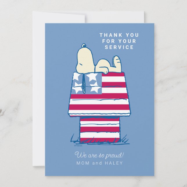 Snoopy Patriotic | Thank You Holiday Card (Front)