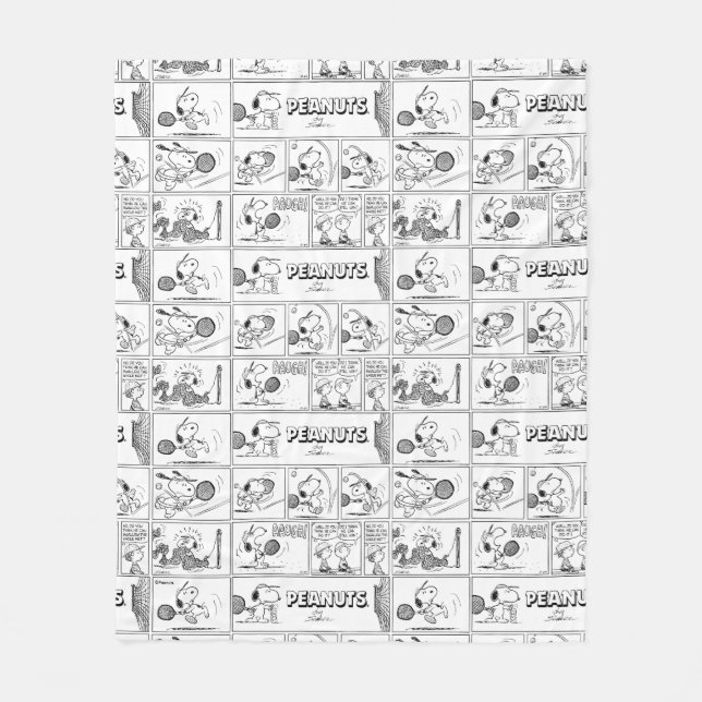 Snoopy Plays Tennis Fleece Blanket (Front)