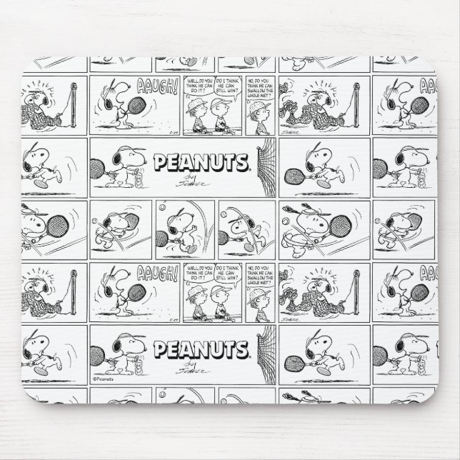 Snoopy Plays Tennis Mouse Pad (Front)