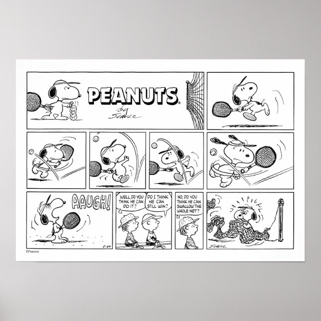 Snoopy Plays Tennis Poster (Front)