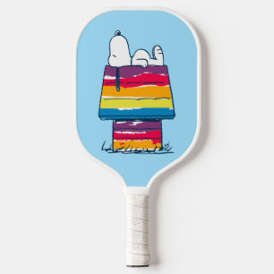 Snoopy   Rainbow Dog House Pickleball Paddle