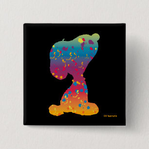 Snoopy Rainbow Graffiti Silhouette 15 Cm Square Badge