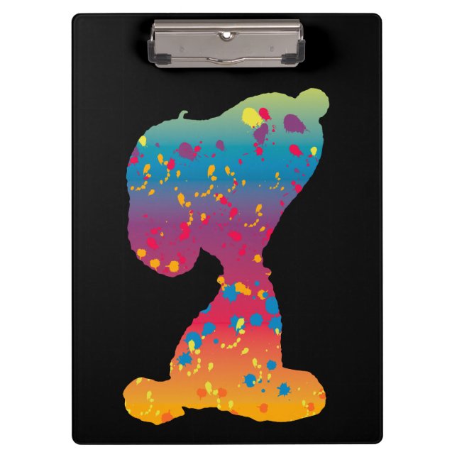 Snoopy Rainbow Graffiti Silhouette Clipboard (Front)