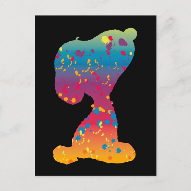 Snoopy Rainbow Graffiti Silhouette Postcard (Front)