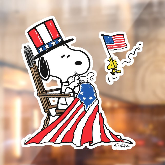 Snoopy Sewing 4th of July Flag (Sheet 2)