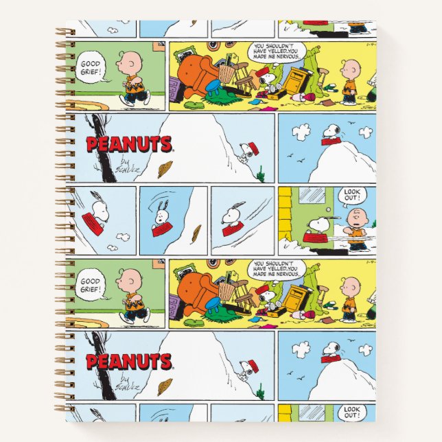 Snoopy Sled Riding Food Dish Notebook (Front)