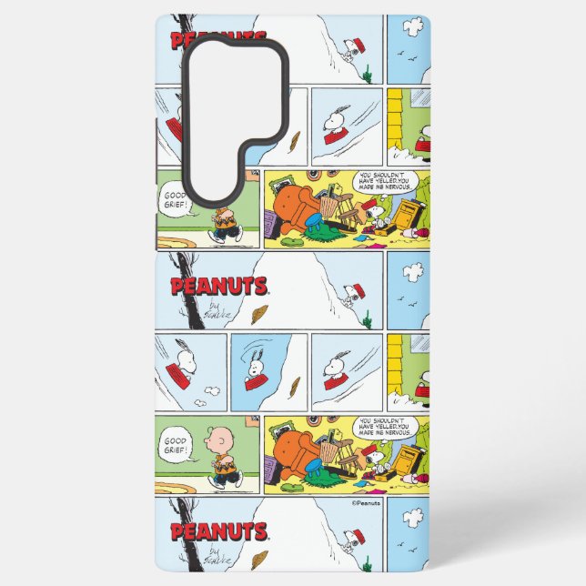 Snoopy Sled Riding Food Dish Samsung Galaxy S22 Ultra Case (Back)