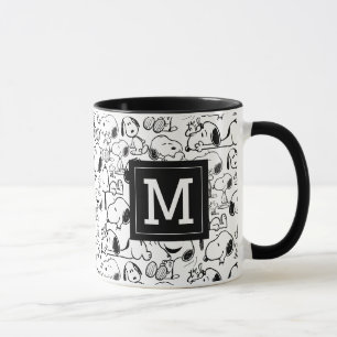 Snoopy Smile Giggle Laugh   Add Your Monogram Mug