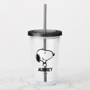 Snoopy Smile Giggle Laugh   Add Your Name Acrylic Tumbler
