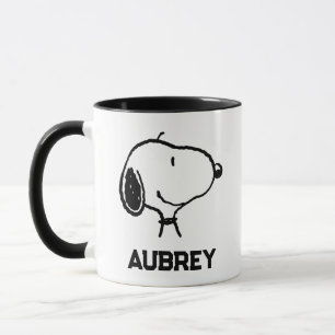 Snoopy Smile Giggle Laugh   Add Your Name Mug