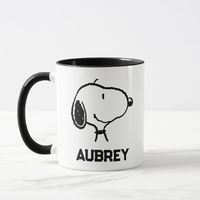 Snoopy Smile Giggle Laugh | Add Your Name Mug (Left)