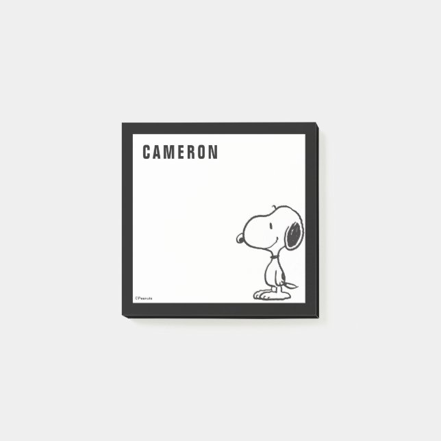 Snoopy Smile Giggle Laugh | Add Your Name Post-it Notes (Front)