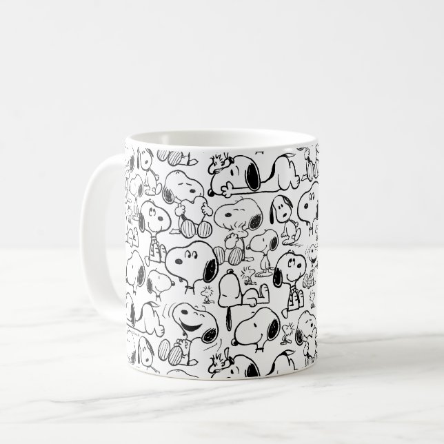 Snoopy Smile Giggle Laugh Pattern Coffee Mug (Front Left)
