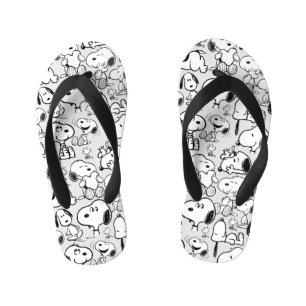 Snoopy Smile Giggle Laugh Pattern Kid's Thongs