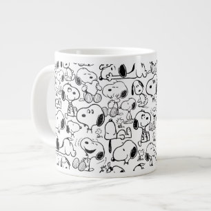 Snoopy Smile Giggle Laugh Pattern Large Coffee Mug