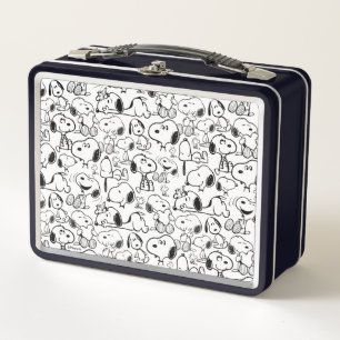 Snoopy Smile Giggle Laugh Pattern Metal Lunch Box