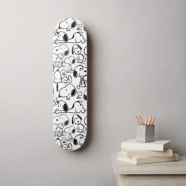 Snoopy Smile Giggle Laugh Pattern Skateboard (Wall Art)