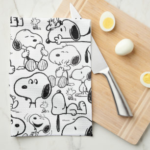 Snoopy Smile Giggle Laugh Pattern Tea Towel