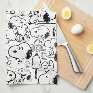 Snoopy Smile Giggle Laugh Pattern Tea Towel