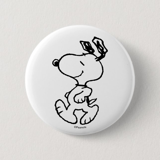 Snoopy So Sweet Flower Pattern 6 Cm Round Badge (Front)