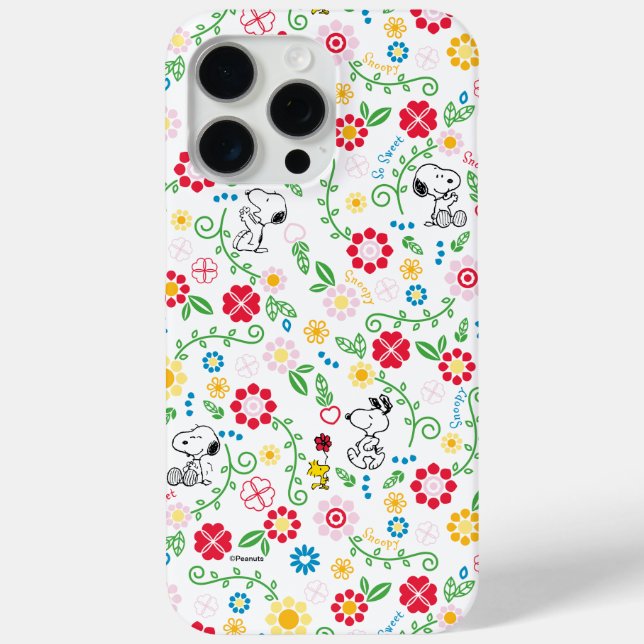 Snoopy So Sweet Flower Pattern Case-Mate iPhone Case (Back)