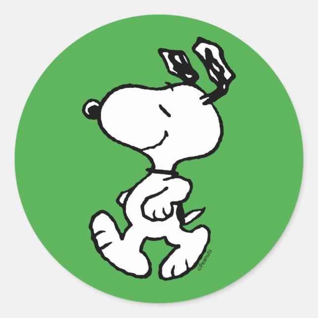 Snoopy So Sweet Flower Pattern Classic Round Sticker (Front)