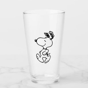 Snoopy So Sweet Flower Pattern Glass