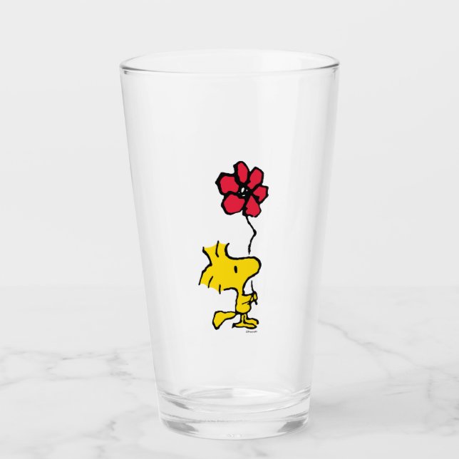 Snoopy So Sweet Flower Pattern Glass (Front)